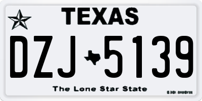 TX license plate DZJ5139