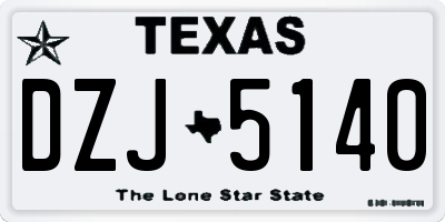 TX license plate DZJ5140