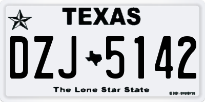 TX license plate DZJ5142