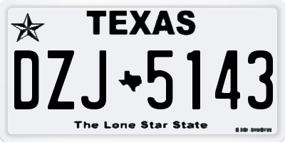 TX license plate DZJ5143