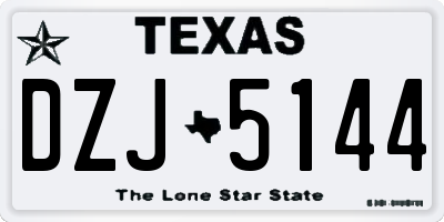 TX license plate DZJ5144