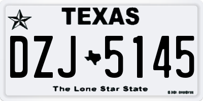 TX license plate DZJ5145