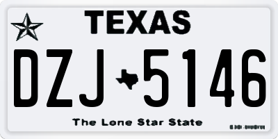 TX license plate DZJ5146