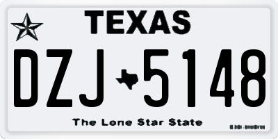 TX license plate DZJ5148