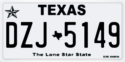 TX license plate DZJ5149