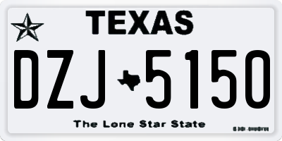TX license plate DZJ5150