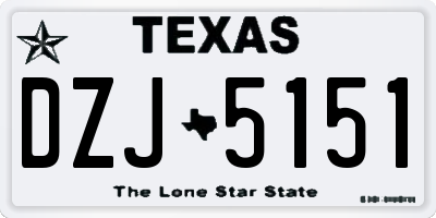 TX license plate DZJ5151