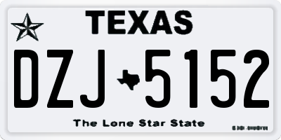 TX license plate DZJ5152