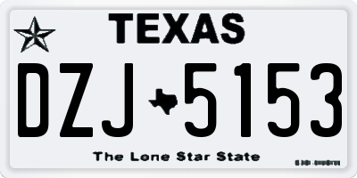 TX license plate DZJ5153
