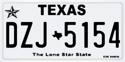 TX license plate DZJ5154