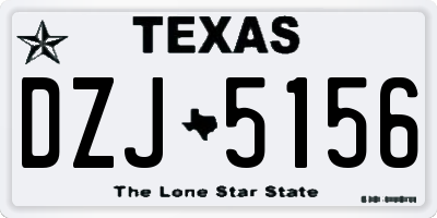 TX license plate DZJ5156