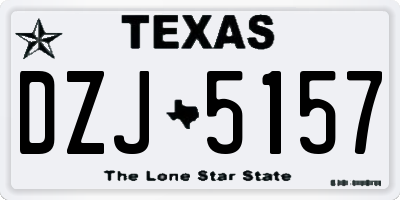 TX license plate DZJ5157