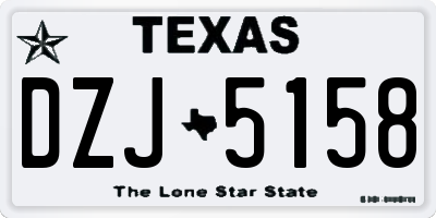 TX license plate DZJ5158