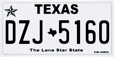 TX license plate DZJ5160