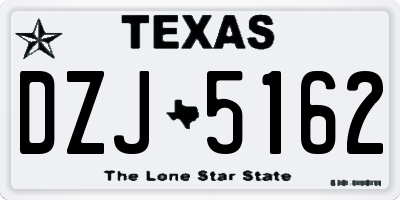 TX license plate DZJ5162