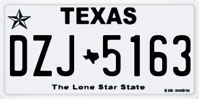 TX license plate DZJ5163
