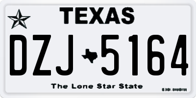 TX license plate DZJ5164