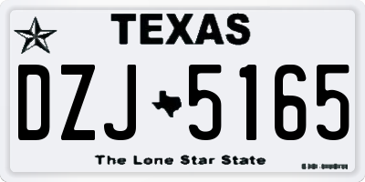 TX license plate DZJ5165