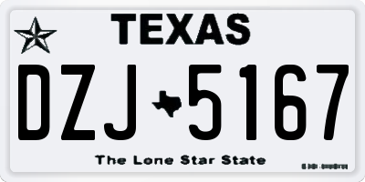TX license plate DZJ5167