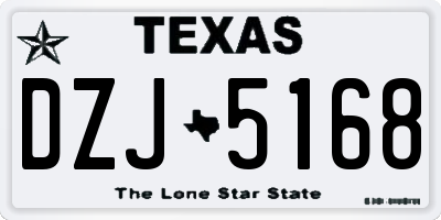 TX license plate DZJ5168