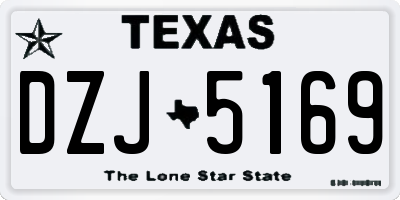 TX license plate DZJ5169