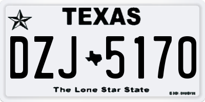 TX license plate DZJ5170