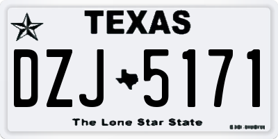 TX license plate DZJ5171