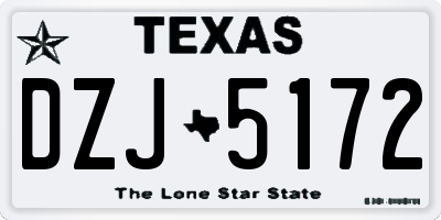TX license plate DZJ5172