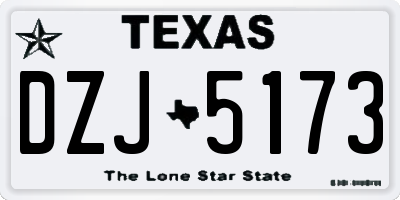 TX license plate DZJ5173