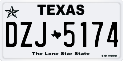 TX license plate DZJ5174