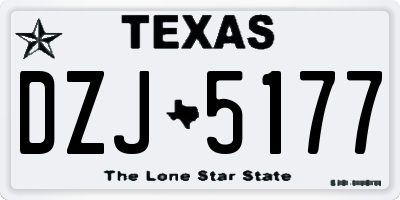 TX license plate DZJ5177