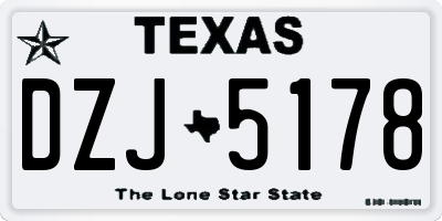 TX license plate DZJ5178
