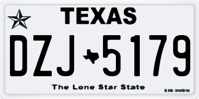 TX license plate DZJ5179