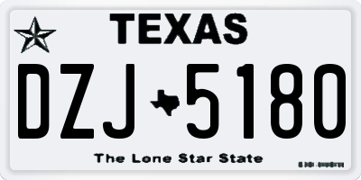 TX license plate DZJ5180