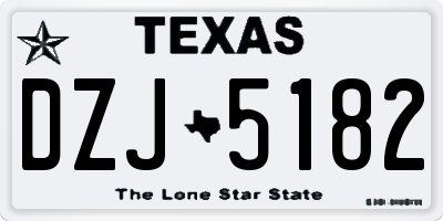 TX license plate DZJ5182