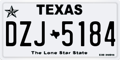 TX license plate DZJ5184