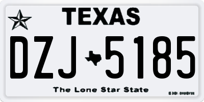 TX license plate DZJ5185
