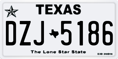 TX license plate DZJ5186
