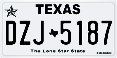 TX license plate DZJ5187