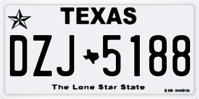 TX license plate DZJ5188
