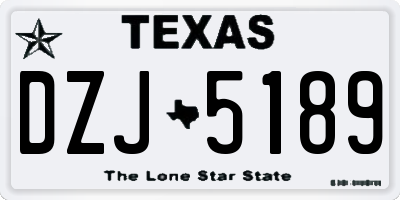 TX license plate DZJ5189