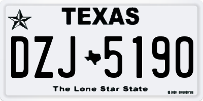 TX license plate DZJ5190