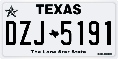 TX license plate DZJ5191