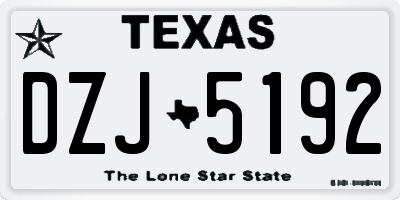 TX license plate DZJ5192