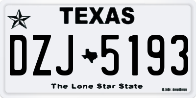 TX license plate DZJ5193