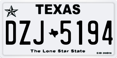 TX license plate DZJ5194