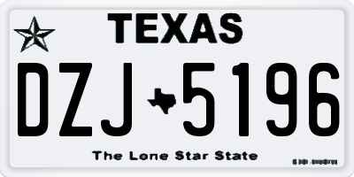 TX license plate DZJ5196