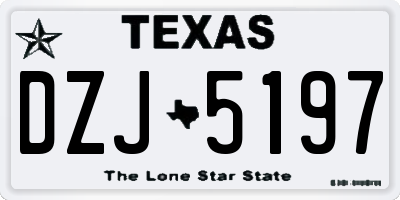 TX license plate DZJ5197