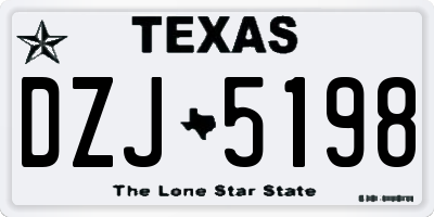 TX license plate DZJ5198