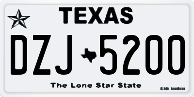 TX license plate DZJ5200